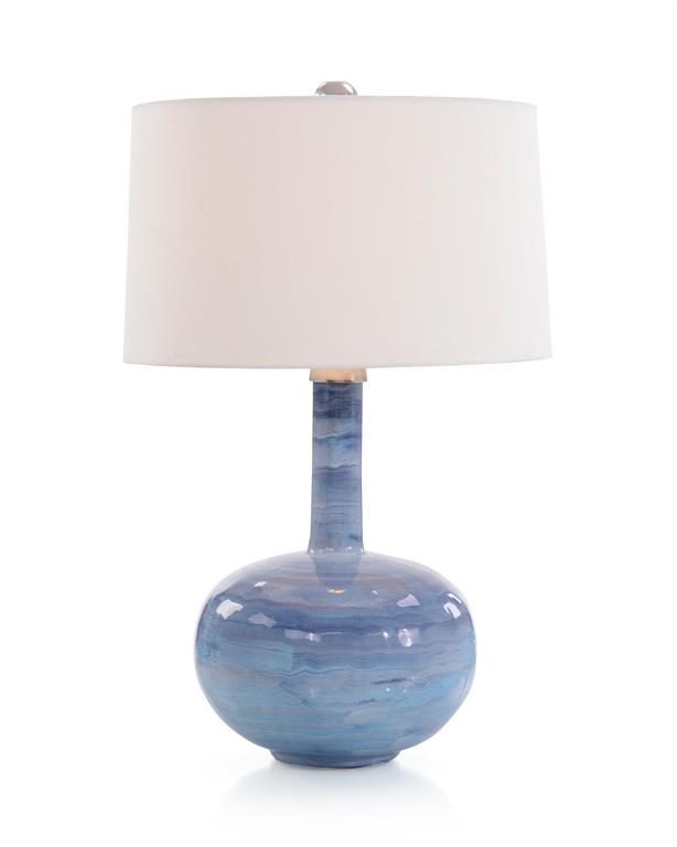 Tahiti Blue Glass Table Lamp