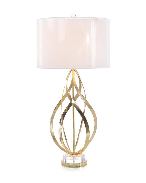 Swirls of Brass Ribbons Table Lamp