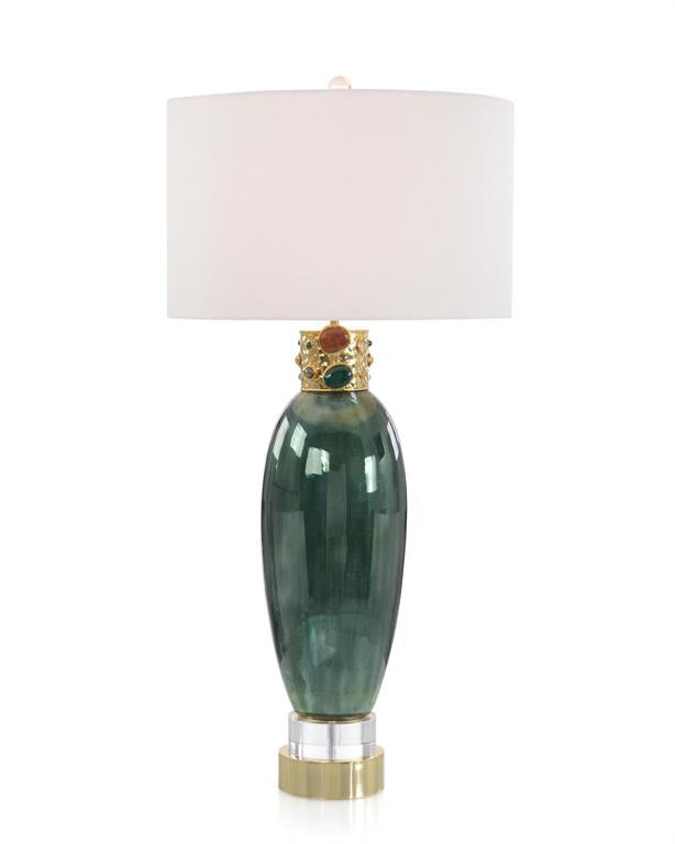 Jeweled Collar Table Lamp in Illusion Green