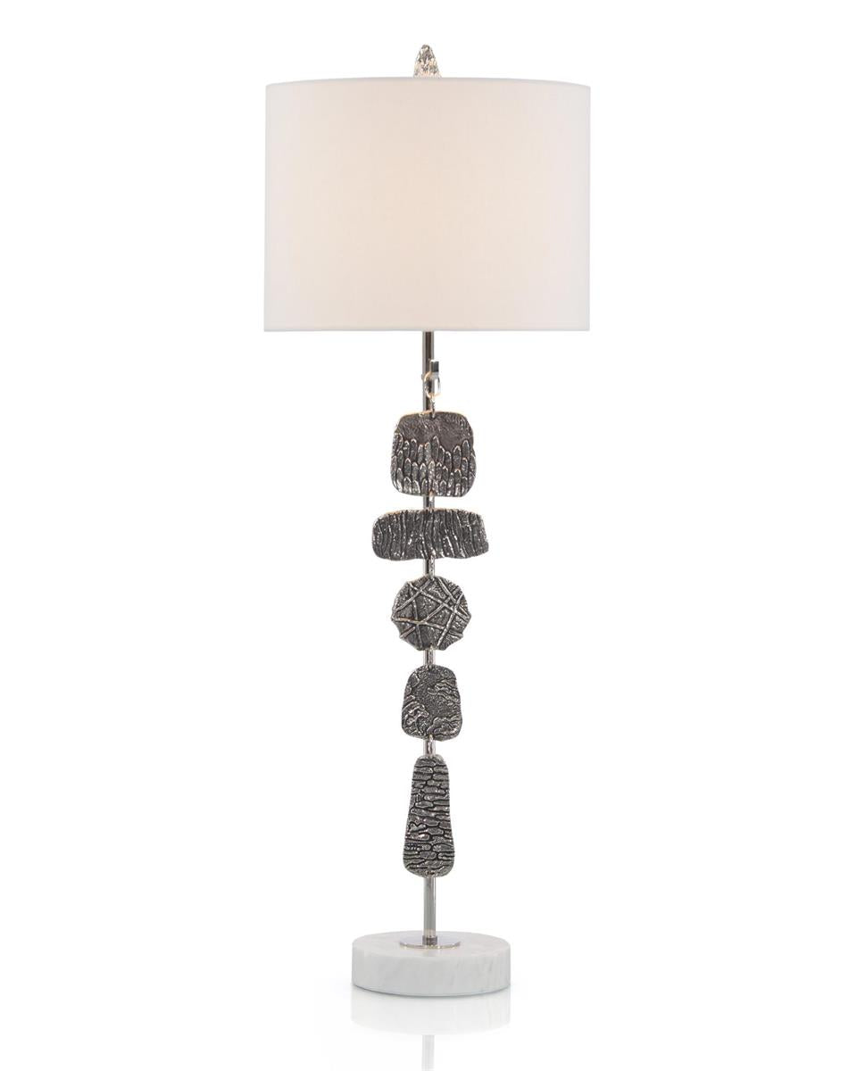 Nickel Medallion Table Lamp