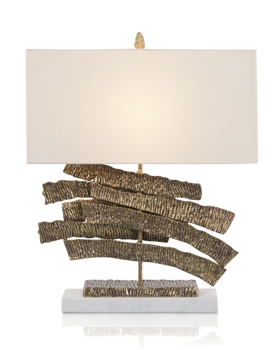 Brass Crinkle Swoosh Table Lamp