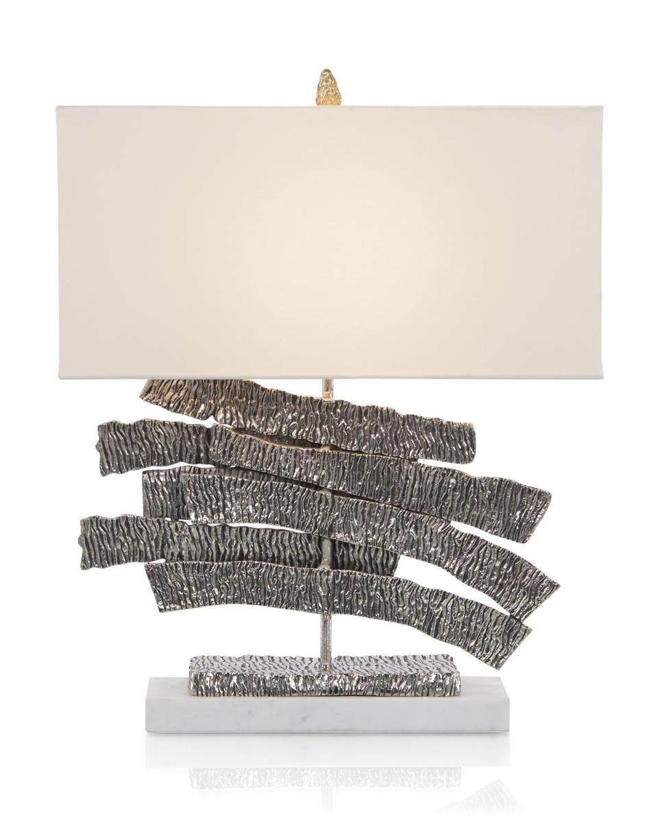 Nickel Crinkle Swoosh Table Lamp