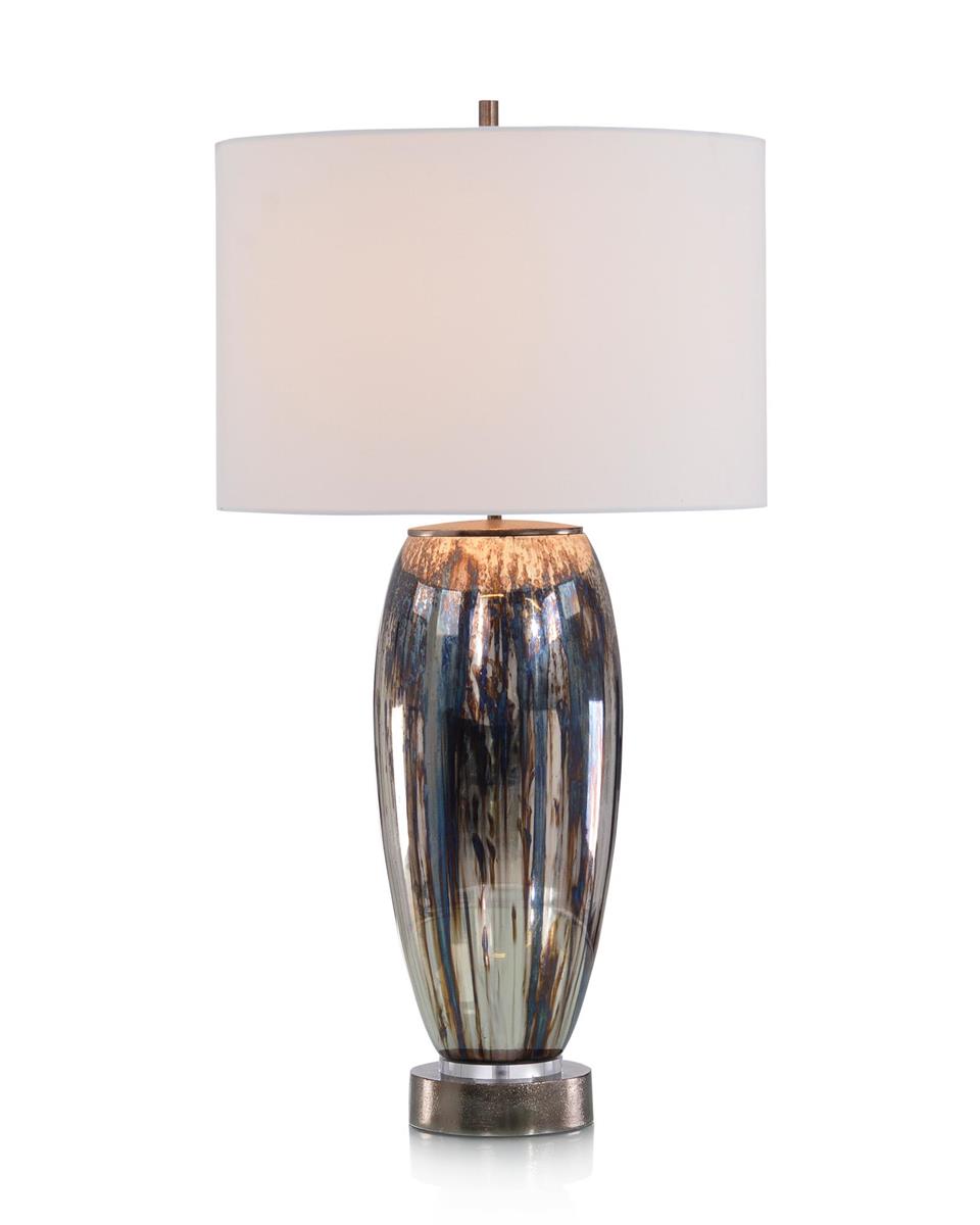 Sapphire and Silver Glaze Table Lamp