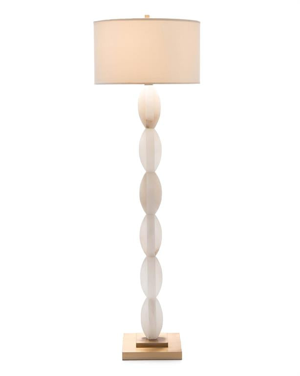 Crisscross Stacked Alabaster Floor Lamp