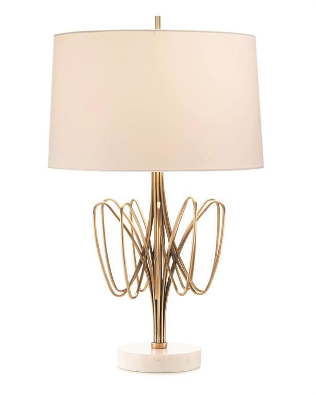 Twisted Brass Bloom Table Lamp