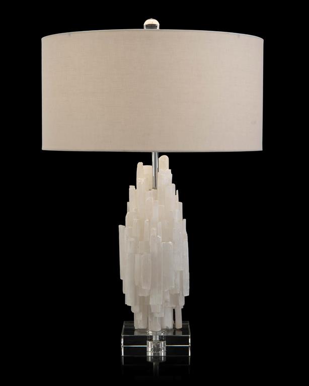 Tiered Selenite Table Lamp