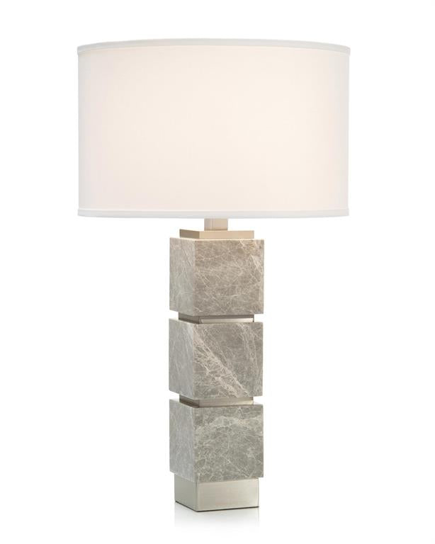 Gray Stacked Marble Table Lamp