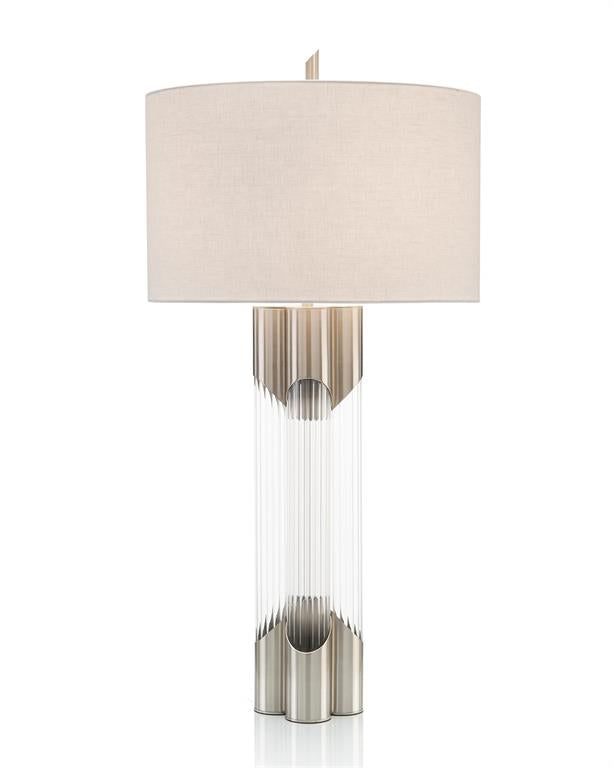 Nickel and Glass Table Lamp