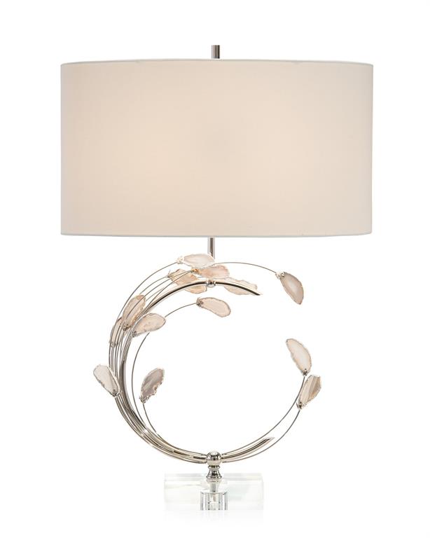 Swirling Agates in Silver Table Lamp