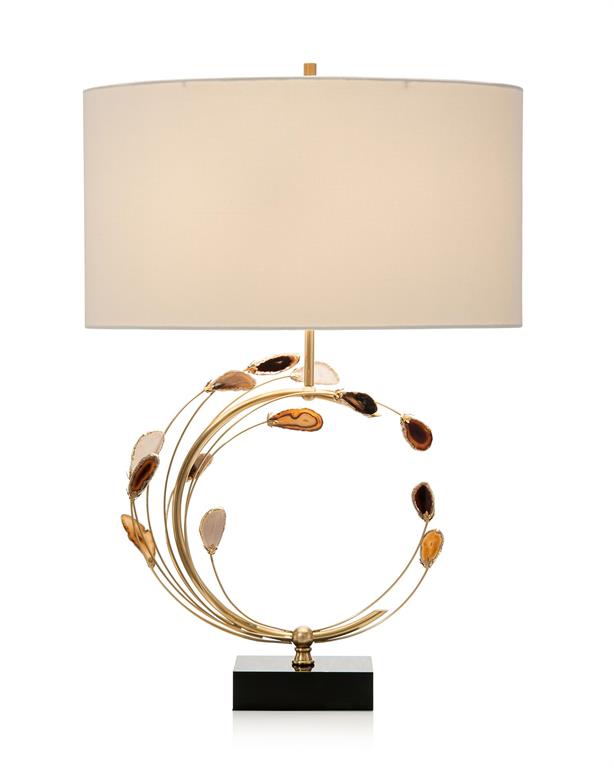 Swirling Agates in Brown and Brass Table Lamp