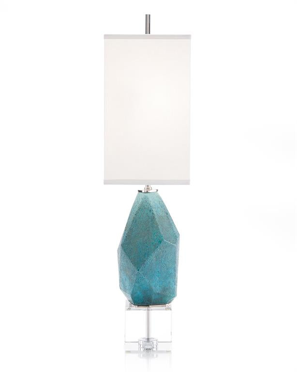 Multifaceted Turquoise Table Lamp