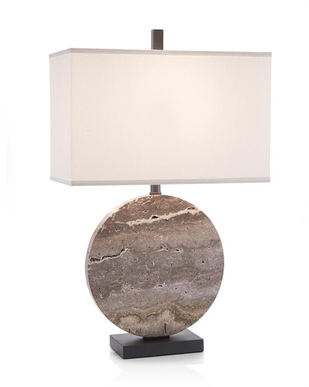 Layered Stone Disc Table Lamp