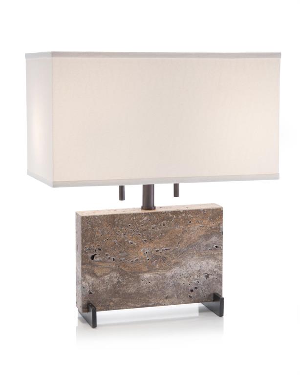 Layered Stone Block Table Lamp