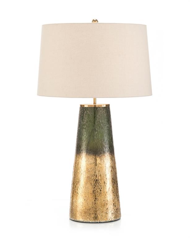 Charcoal and Gold Glass Table Lamp