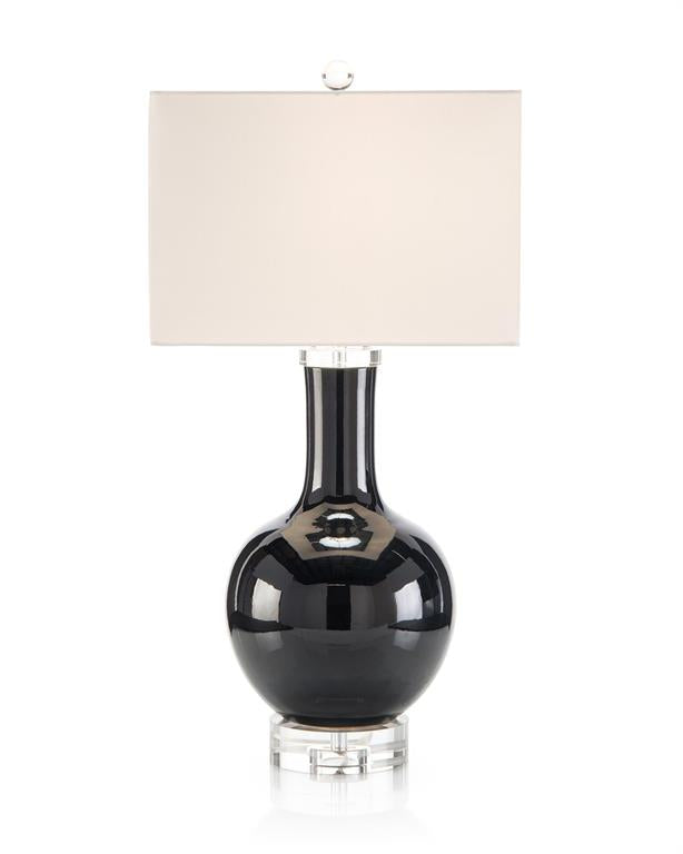 Luminous Black Glazed Table Lamp