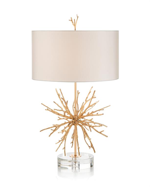 Prana: Brass Spike Table Lamp with Crystal Base