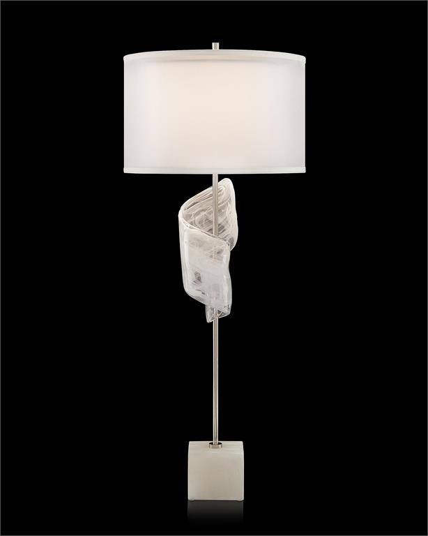 Furls of White Buffet Lamp