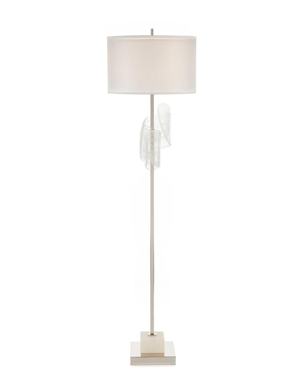 Furls of White Floor Lamp