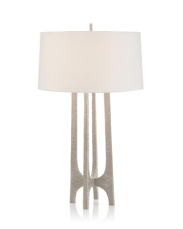 Textured Arc Table Lamp in Nickel