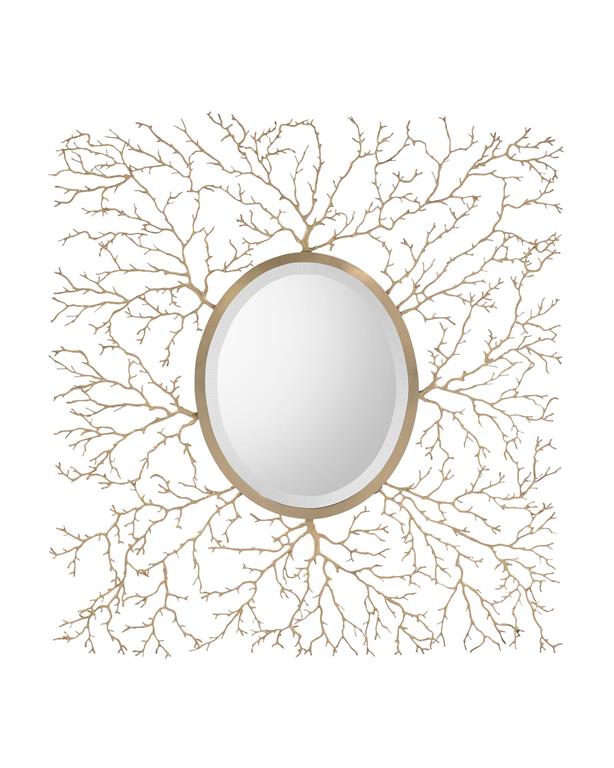 Oval Mirror in Square Branches